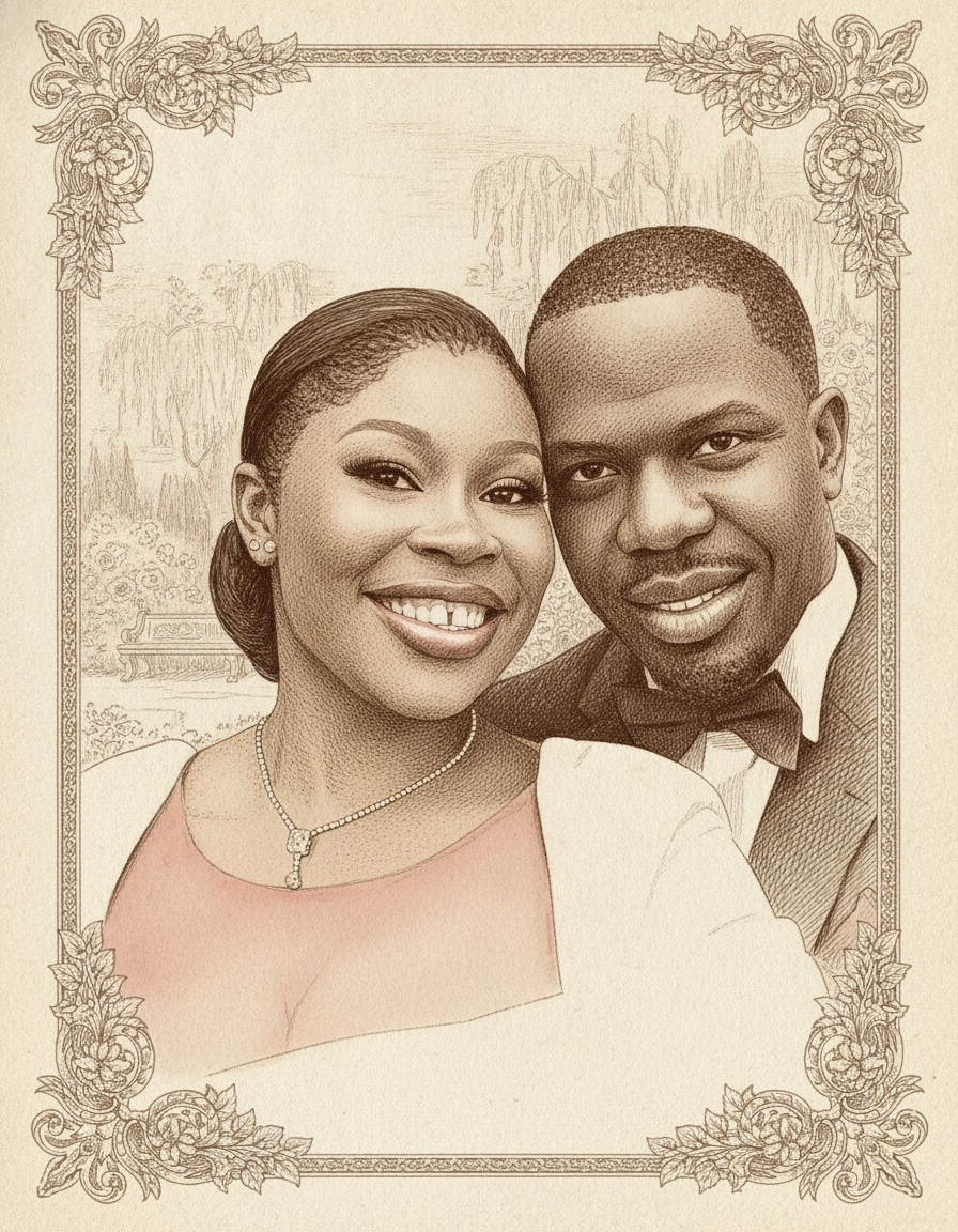 Couple Portrait im Vintage-Romantic-Stil
