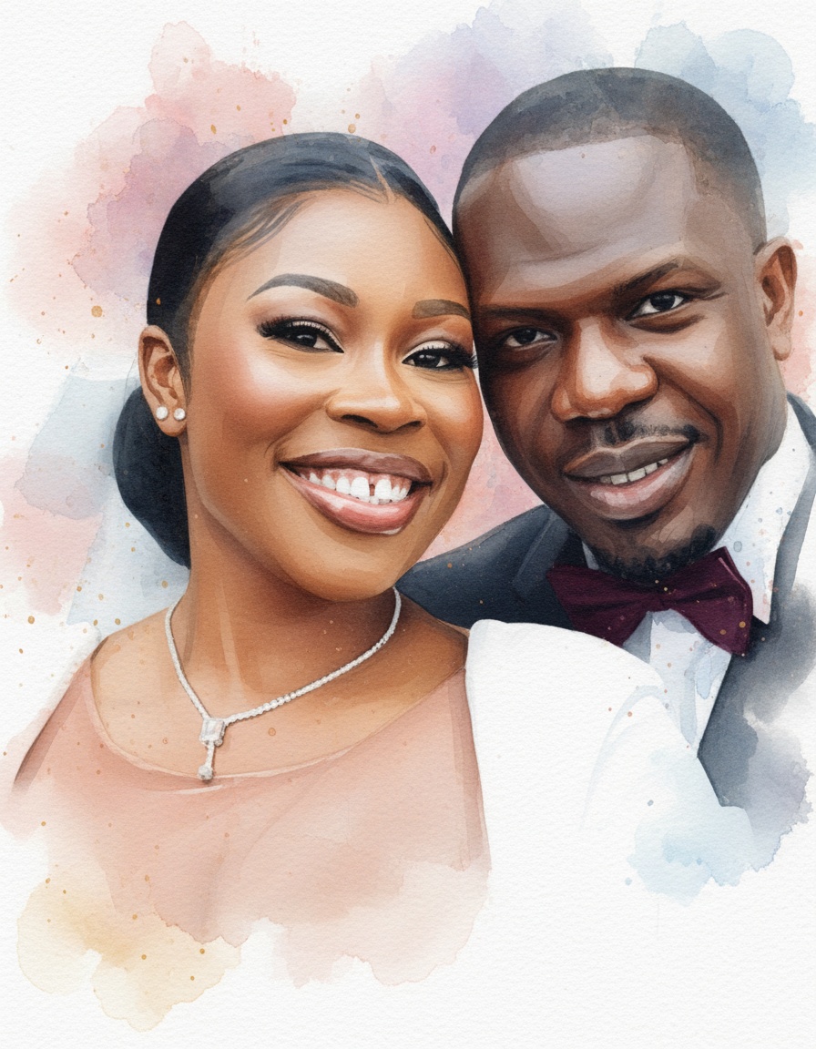 Couple Portrait im Watercolor-Dream-Stil