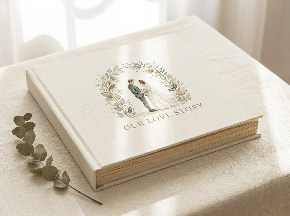 Hochzeits-Erinnerungsbuch als Hardcover mit Love Story