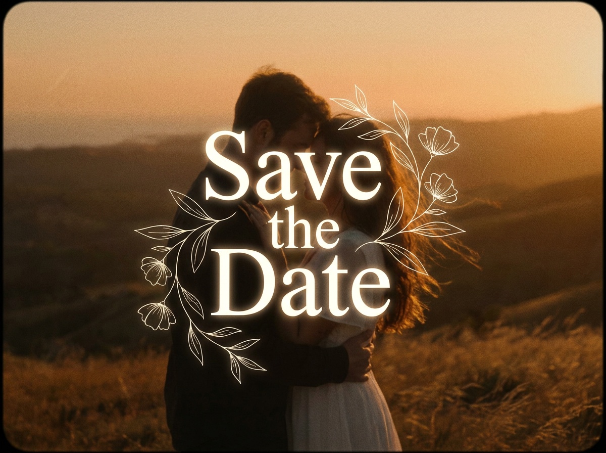 Save-the-Date Hochzeitsvideo im Sonnenuntergang